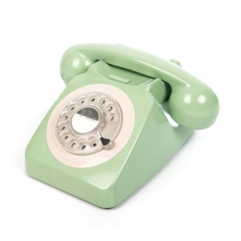 Seventies telefoon met draaischijf - groen