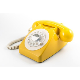 Seventies telefoon met draaischijf - geel