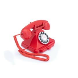 Twenties bakeliet-look telefoon met druktoetsen - rood