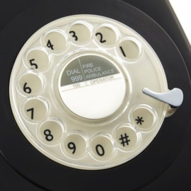 Seventies telefoon met draaischijf - zwart