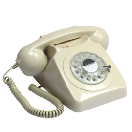 Seventies telefoon met draaischijf - beige