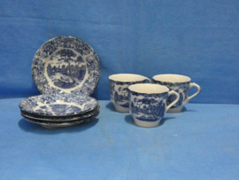 art nr: 377 vintage Delfts Blauwe kop en schotels