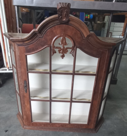 art nr: 637 vintage vitrine kast voor aan de wand