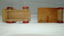 art nr: 421 vintage Vrachtwagen van hout