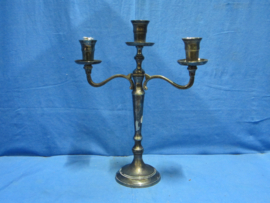 art nr: 1501 vintage verzilverde kaarsen standaard