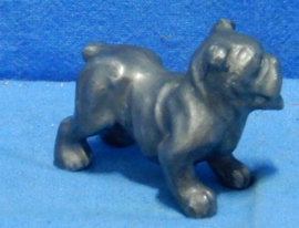 art nr: 853 vintage tinnen beeldje van een buldog
