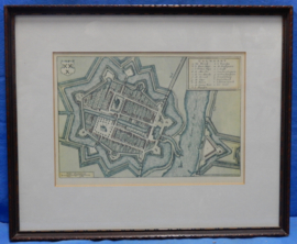 art nr: 607 vintage litho plattegrond van clundert (Klundert) uit 1649
