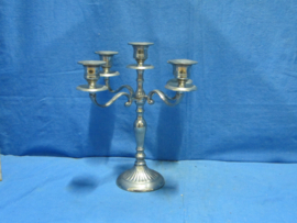 art nr: 1515 vintage verzilverde vijf arme kaarsen kandelaar