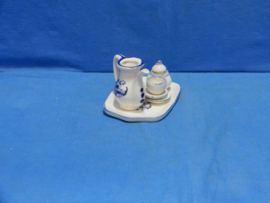 art nr: 1051 vintage delft blauwe koffie minisetje
