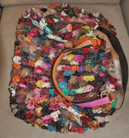 art nr: 318 vintage lederen Magic Bags schoudertas