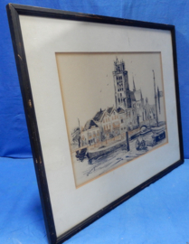 art nr: 550 antiek houtskool schilderij
