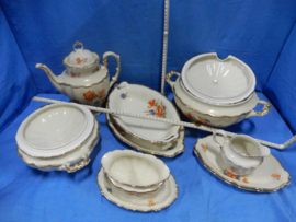 art nr: 375 antiek porselein eetservies van Mandels Miak J.G.& ZN