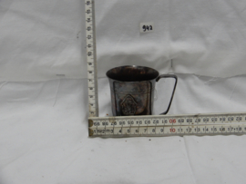 art nr: 942 vintage zilveren beker met monogram