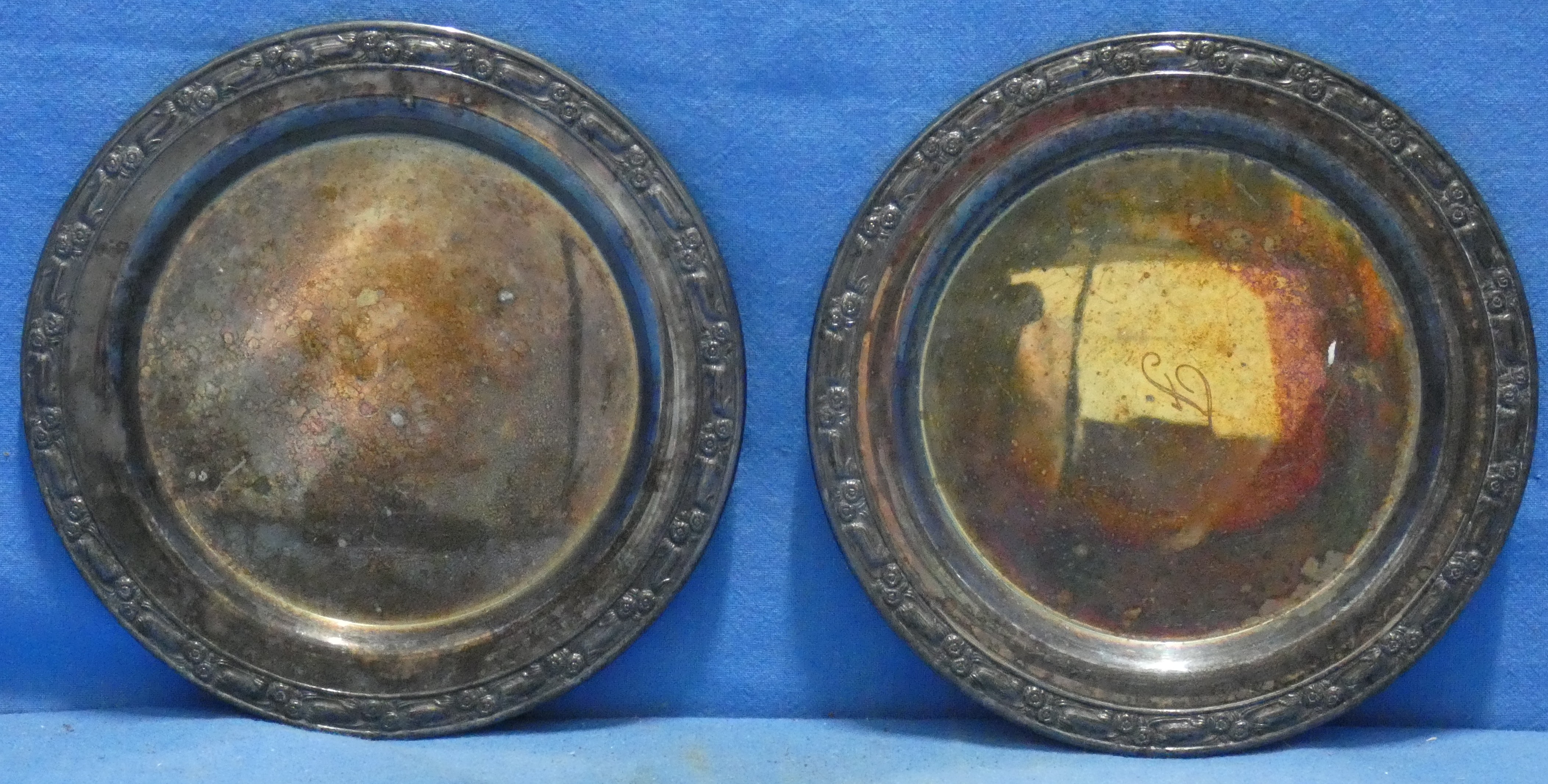 art nr: 1231 zilveren schaaltjes twee stuks