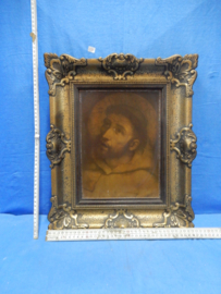 art nr: 837 antiek schilderij van Heilige Antonius