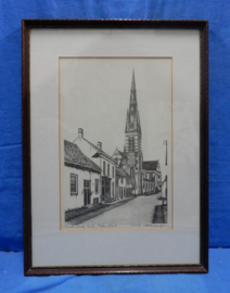 art nr: 616 vintage pentekening van Klundert door Dick Ottenvanger