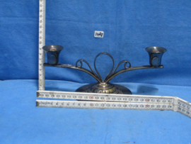 art nr: 1487 antieke verzilverde kaarsen kandelaar