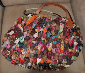 art nr: 318 vintage lederen Magic Bags schoudertas