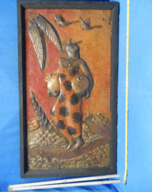 art nr: 565 vintage Koperen kunstwerk uit Afrika