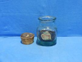 art nr: 1079 vintage glazen pot met kurk deksel