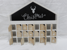 art nr: 34 vintage advent huisje met vakjes
