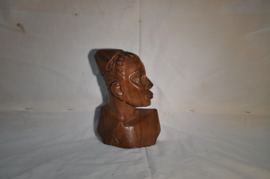 art nr: 909 vintage houten Afrikaans Beeldje van een vrouw