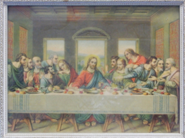 art nr: 633 vintage schilderij met het laatste avondmaal van Jezus Christus
