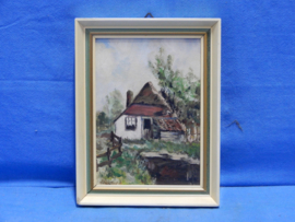 art nr: 707 vintage schilderij van een boerderij