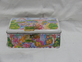 art nr: 126 vintage Verkade koektrommel met kermis afbeelding
