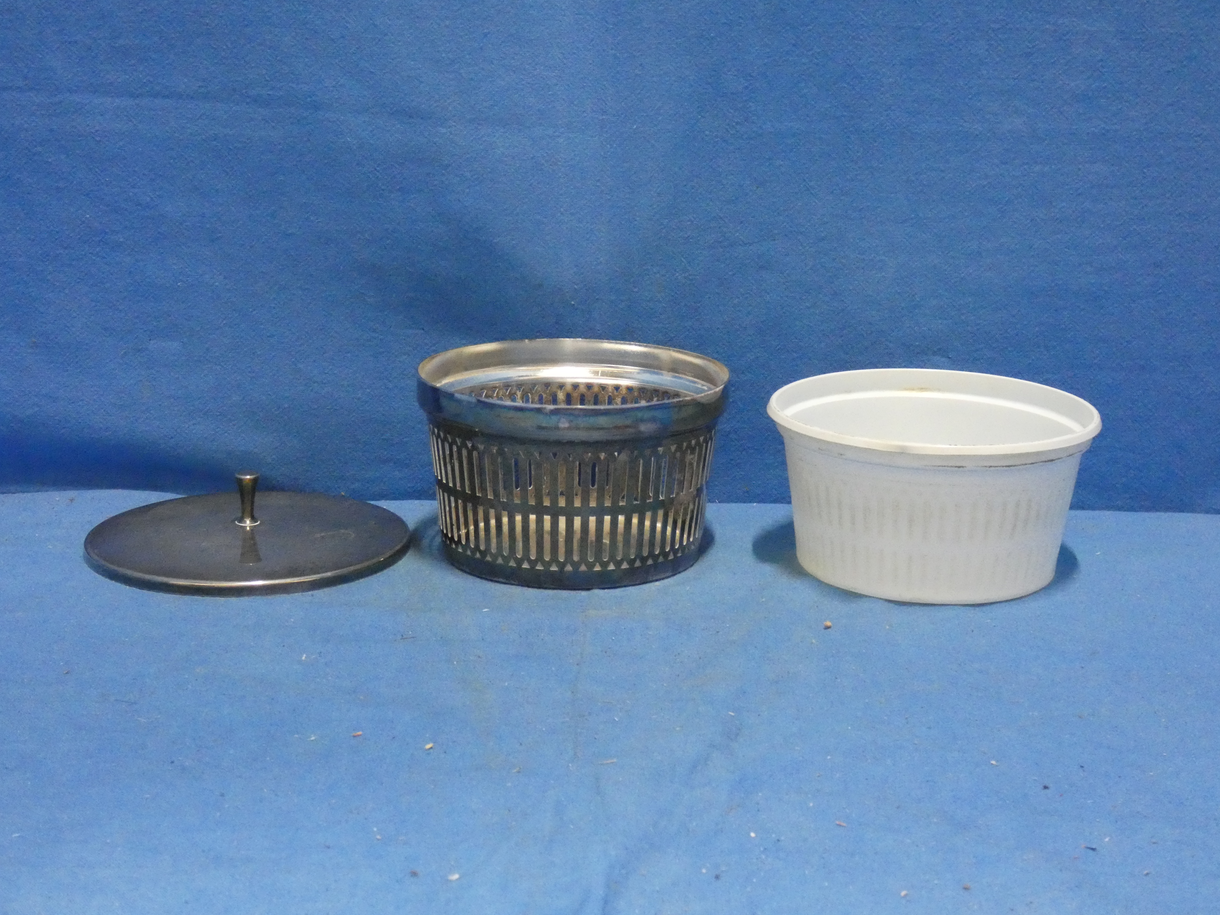 art nr: 1240 vintage zilveren filigranen Jampot met deksel