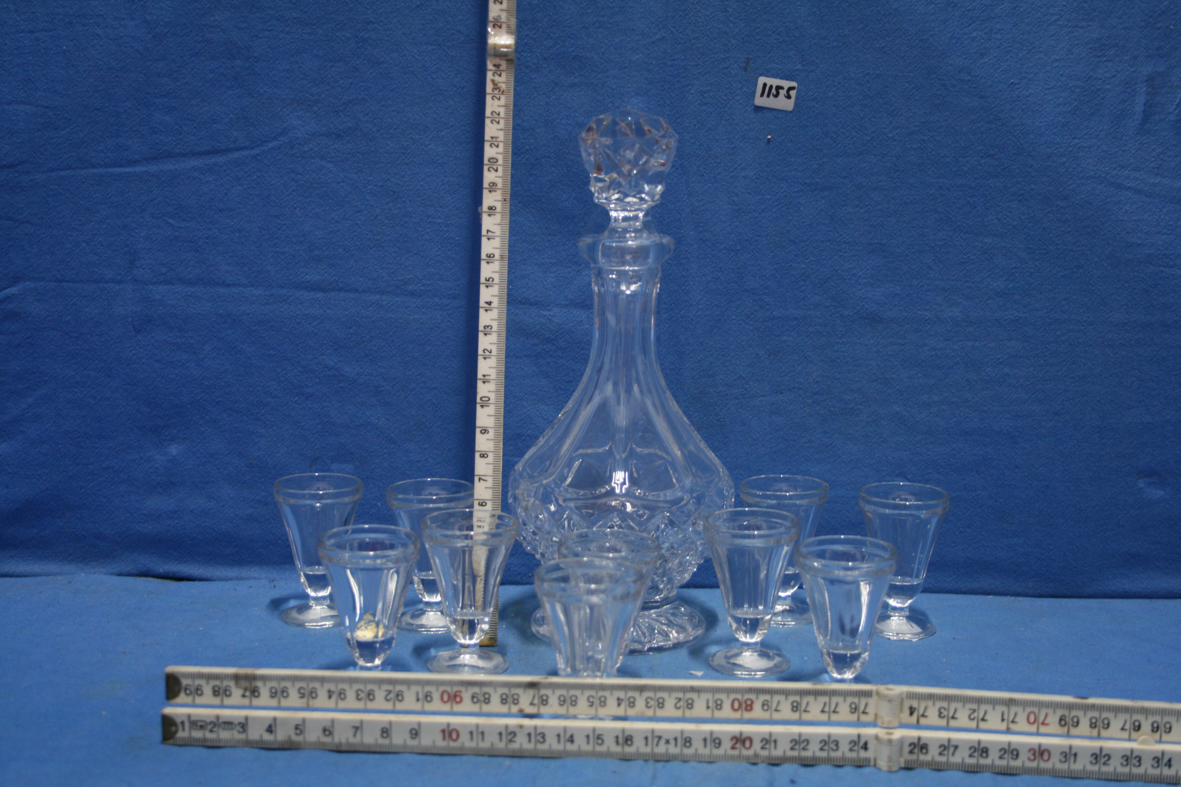 art nr: 1155 vintage wijnkaraf met bijbehorende drinkglazen