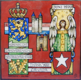 art nr: 622 vintage herinnerings tegel van de zangvereniging uit 1970