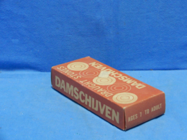 art nr: 1065 vintage doos vol met damschijven