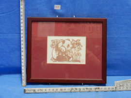 art nr: 729 vintage panda schilderijtje handgemaakt