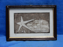 art nr: 619 vintage schilderijtje van A. van Esch