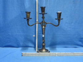 art nr: 1501 vintage verzilverde kaarsen standaard