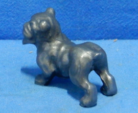 art nr: 853 vintage tinnen beeldje van een buldog