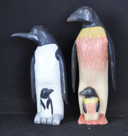 art nr: 1578 vintage twee houten pinguïns