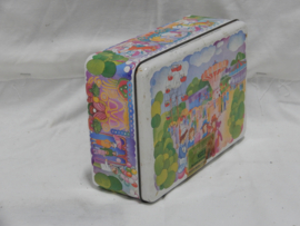 art nr: 126 vintage Verkade koektrommel met kermis afbeelding
