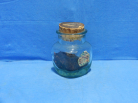 art nr: 1079 vintage glazen pot met kurk deksel