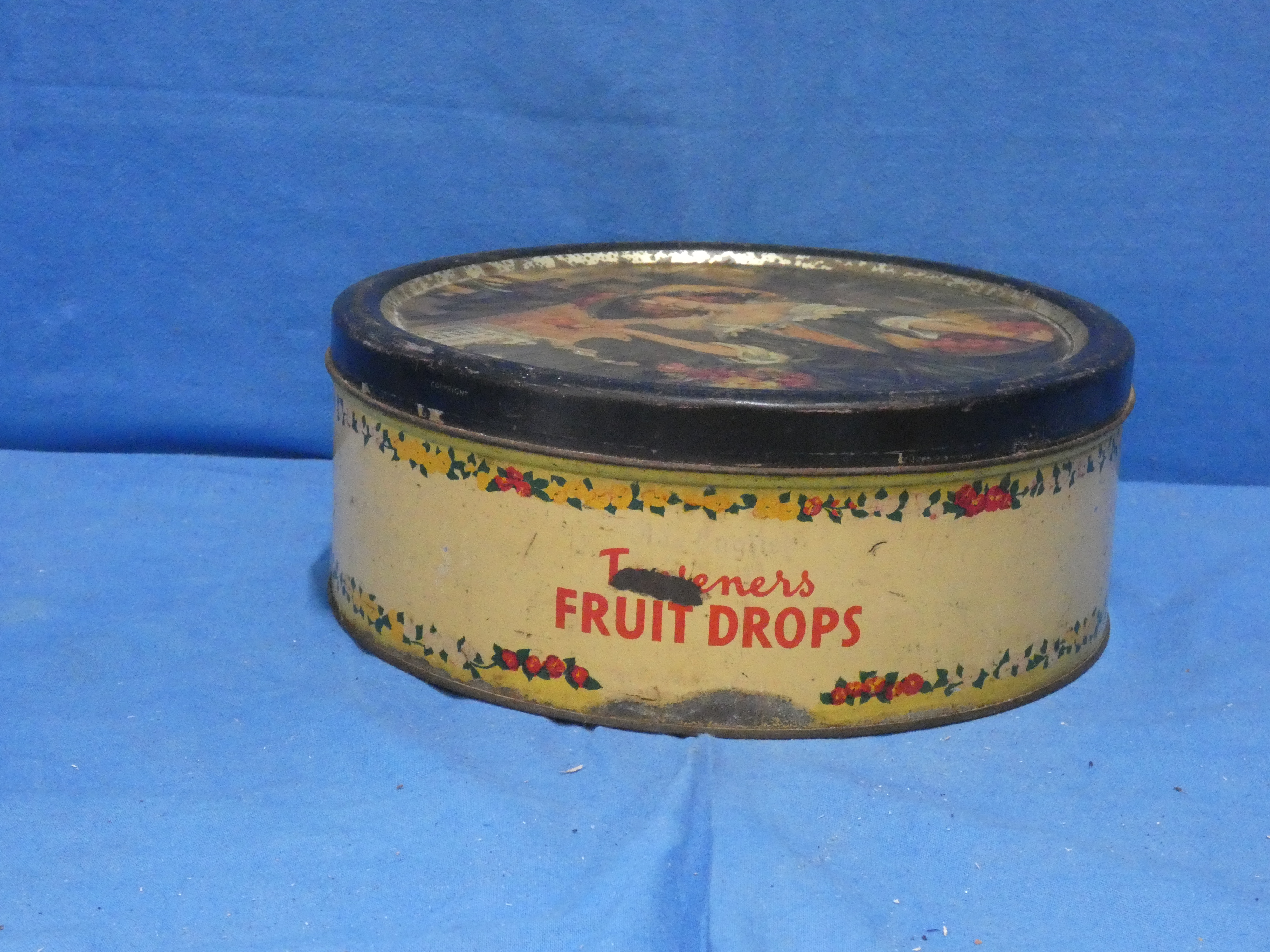 art nr: 1212 antiek Taverners fruitdrop trommel