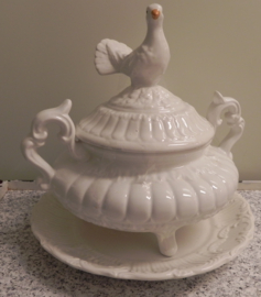 art nr: 279 vintage keramieken duiven aardappelen pan