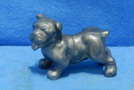 art nr: 853 vintage tinnen beeldje van een buldog