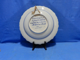 art nr: 762 vintage delft blauw gedenkbord van een huwelijksfeest 1946