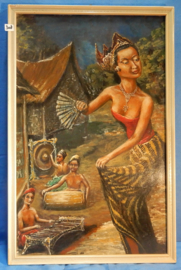 art nr: 308 vintage Javaans schilderij