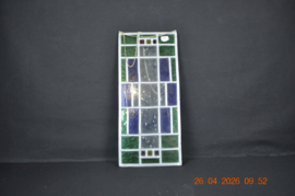 art nr: 700 vintage glas in lood raam opgebouwd in Mondriaan blokken