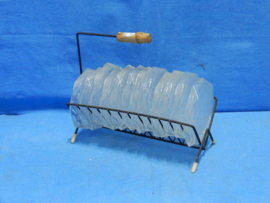 art nr: 761 vintage rek met glazen onderzetters