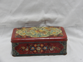 art nr: 963 vintage blikken opberg trommel met vogels