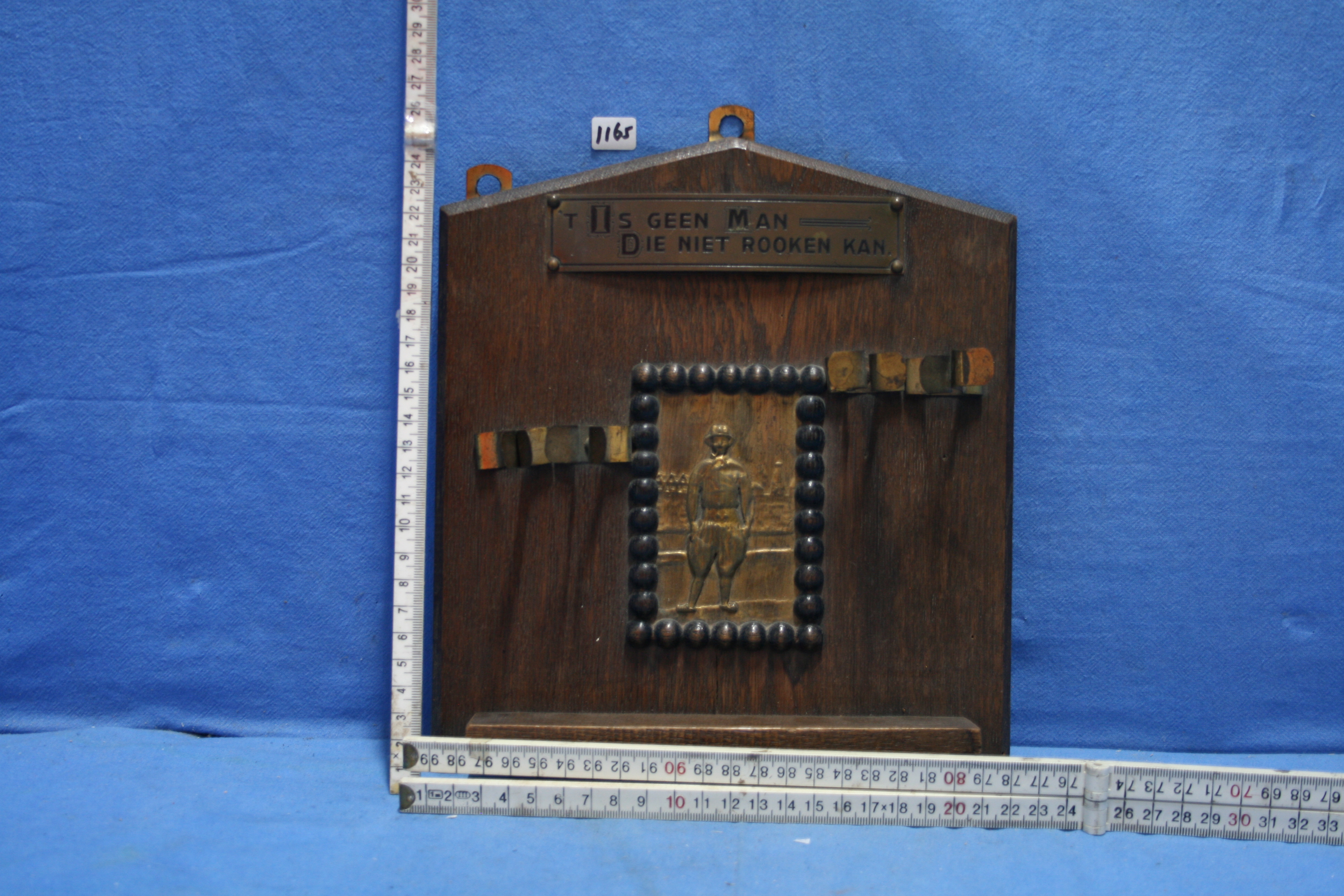 art nr: 1165 vintage eiken pijpen bord