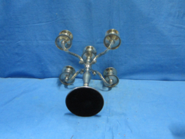 art nr: 1515 vintage verzilverde vijf arme kaarsen kandelaar